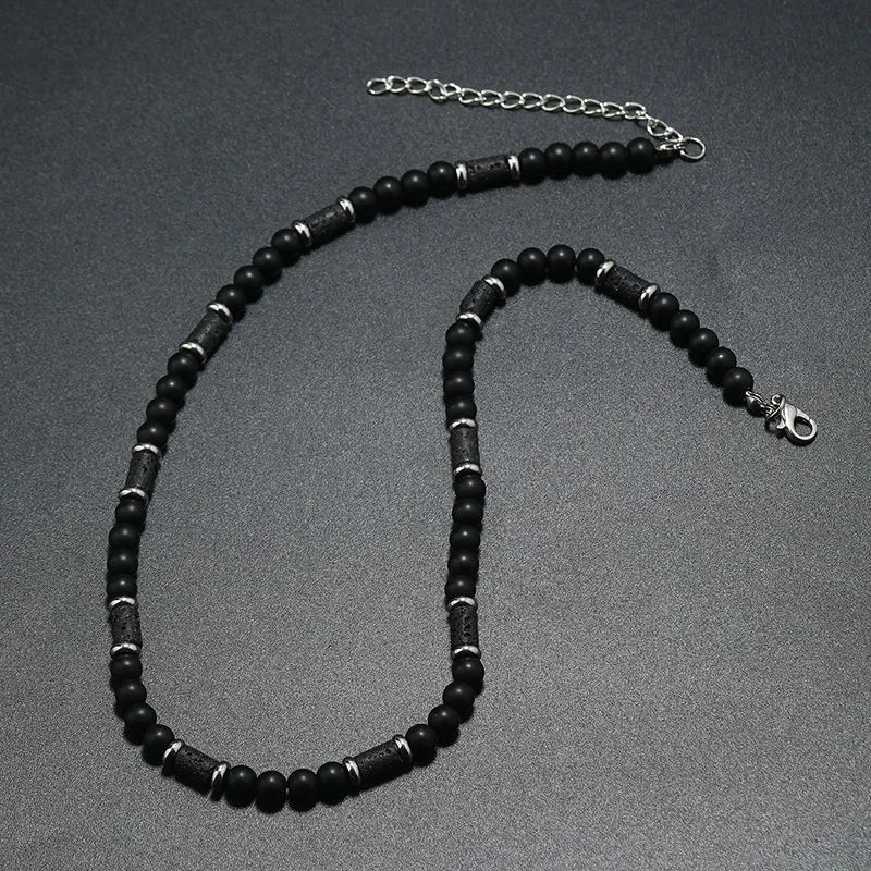 Collier en pierre naturelle et bois