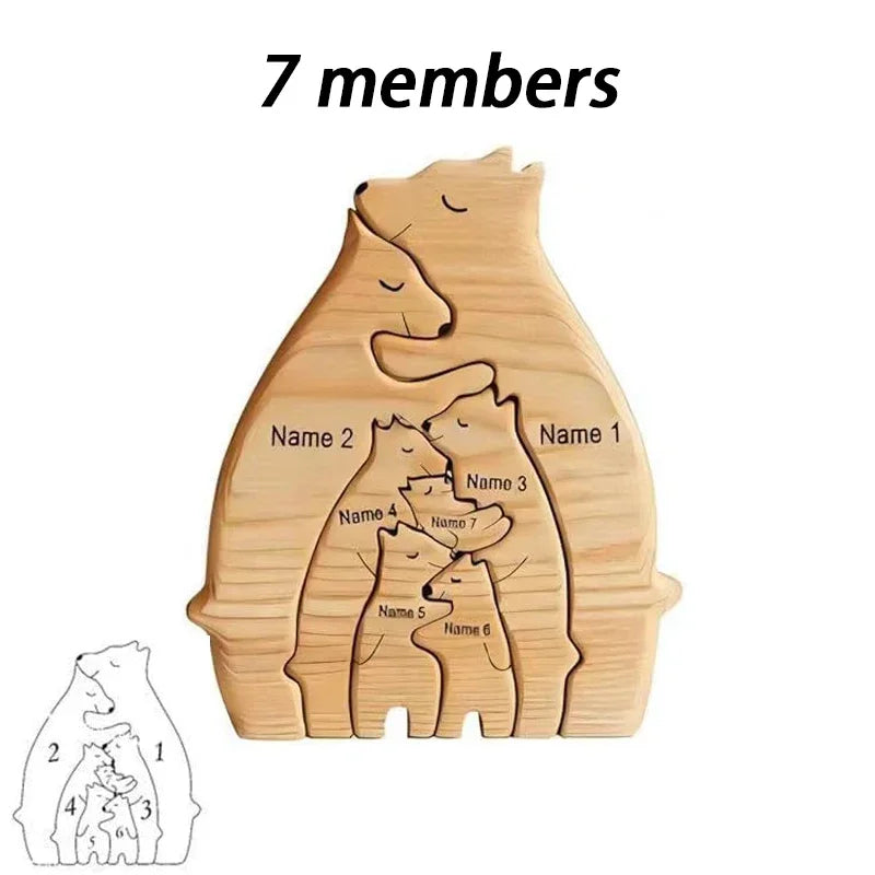 Puzzle familial ours en bois massif