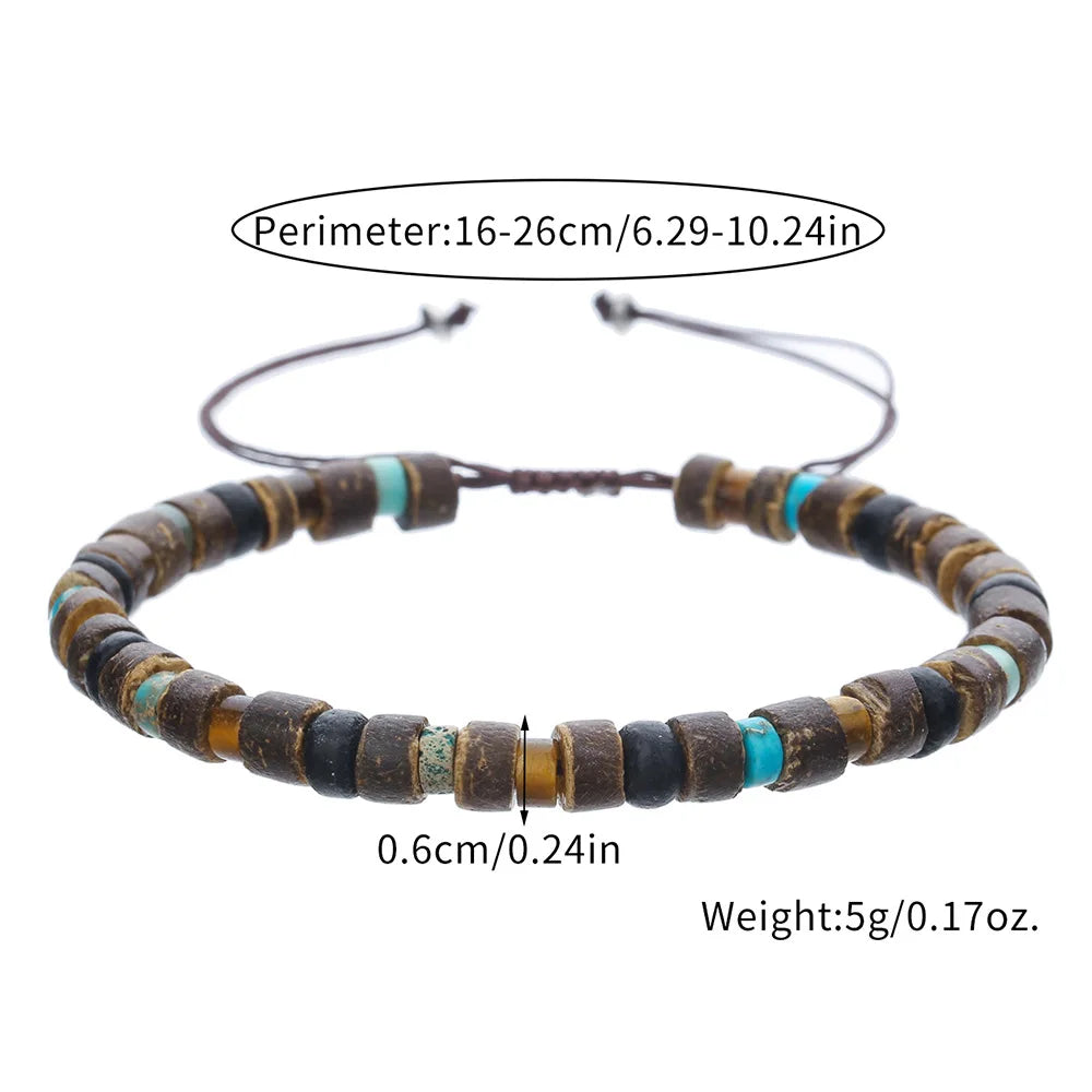 Bracelet extensible en perles de bois