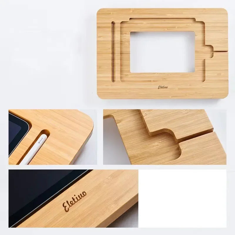 Support tablette en bambou réglable