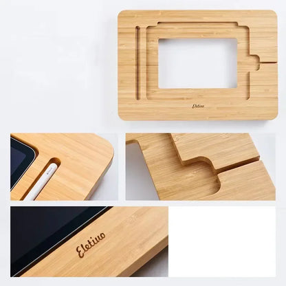 Support tablette en bambou réglable