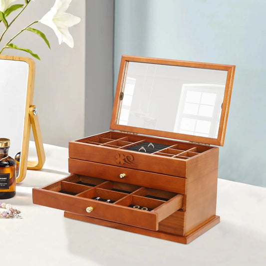 Boîte à Bijoux Multicouche en Bois