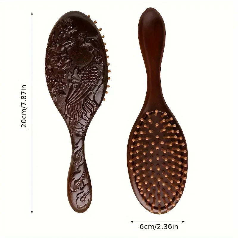 Brosse en Bois de Santal Sculptée