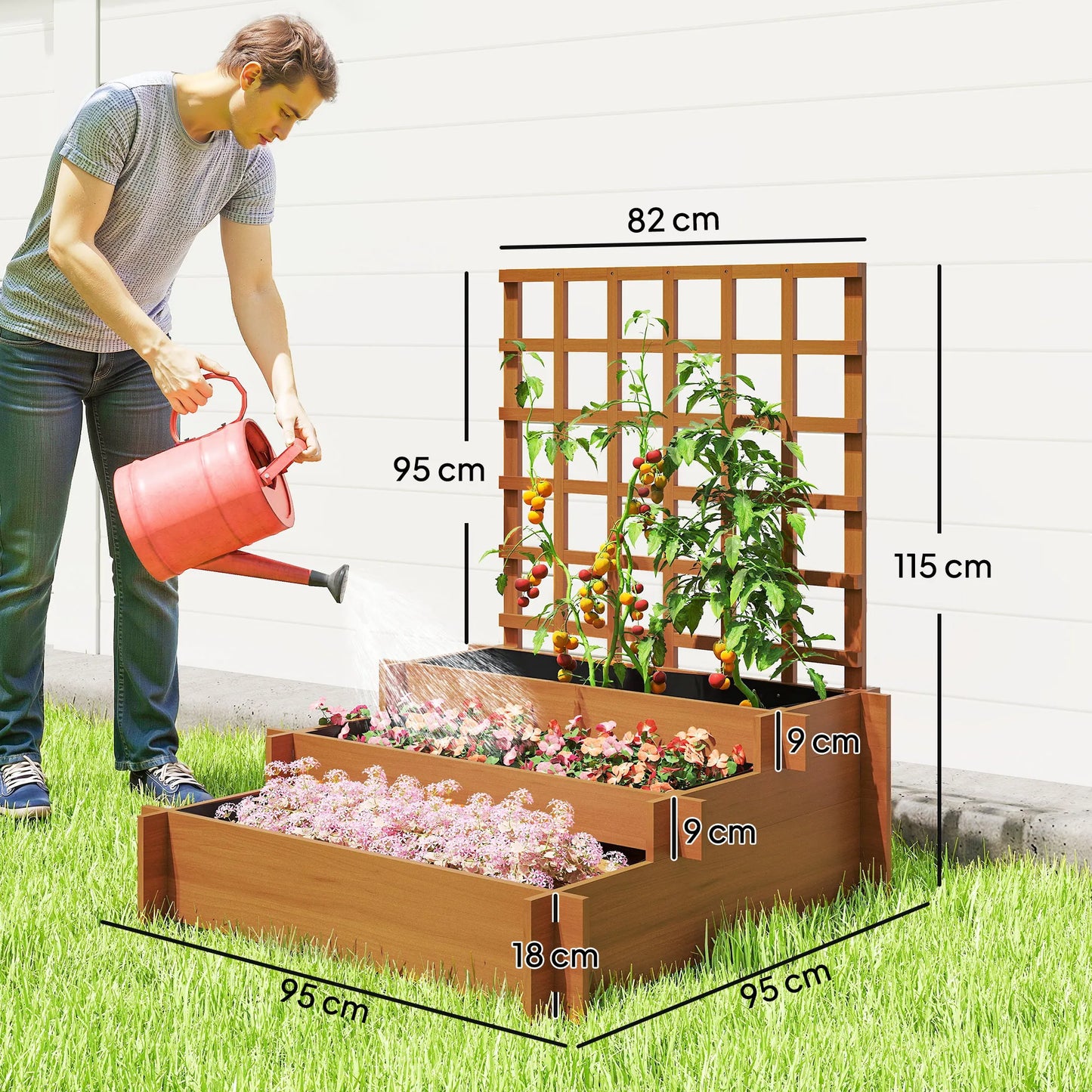Jardinière en Bois à 3 Niveaux