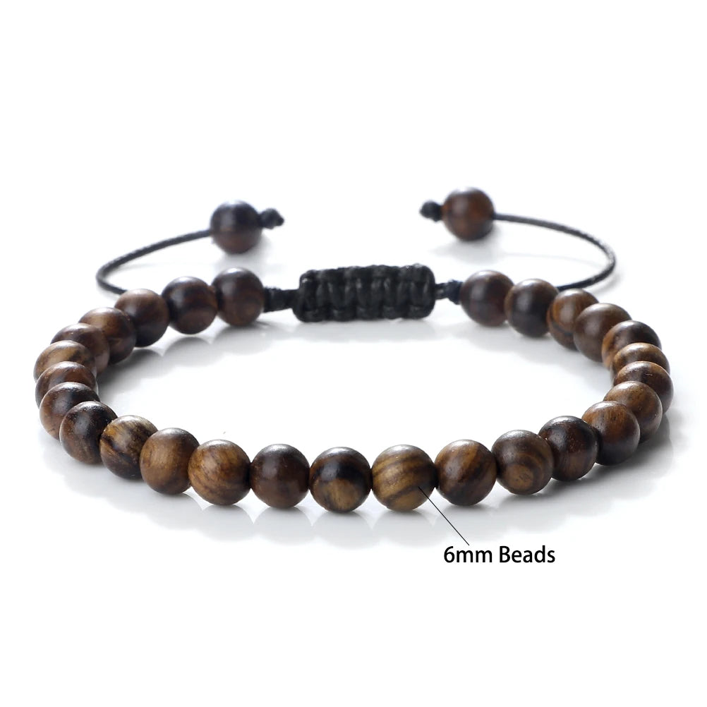 Bracelet en perles de palissandre noir