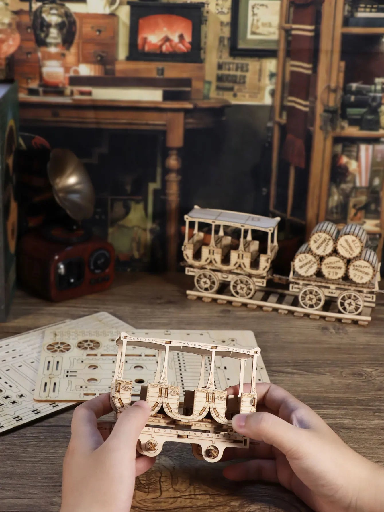 Maquette en bois Wagon à Vin