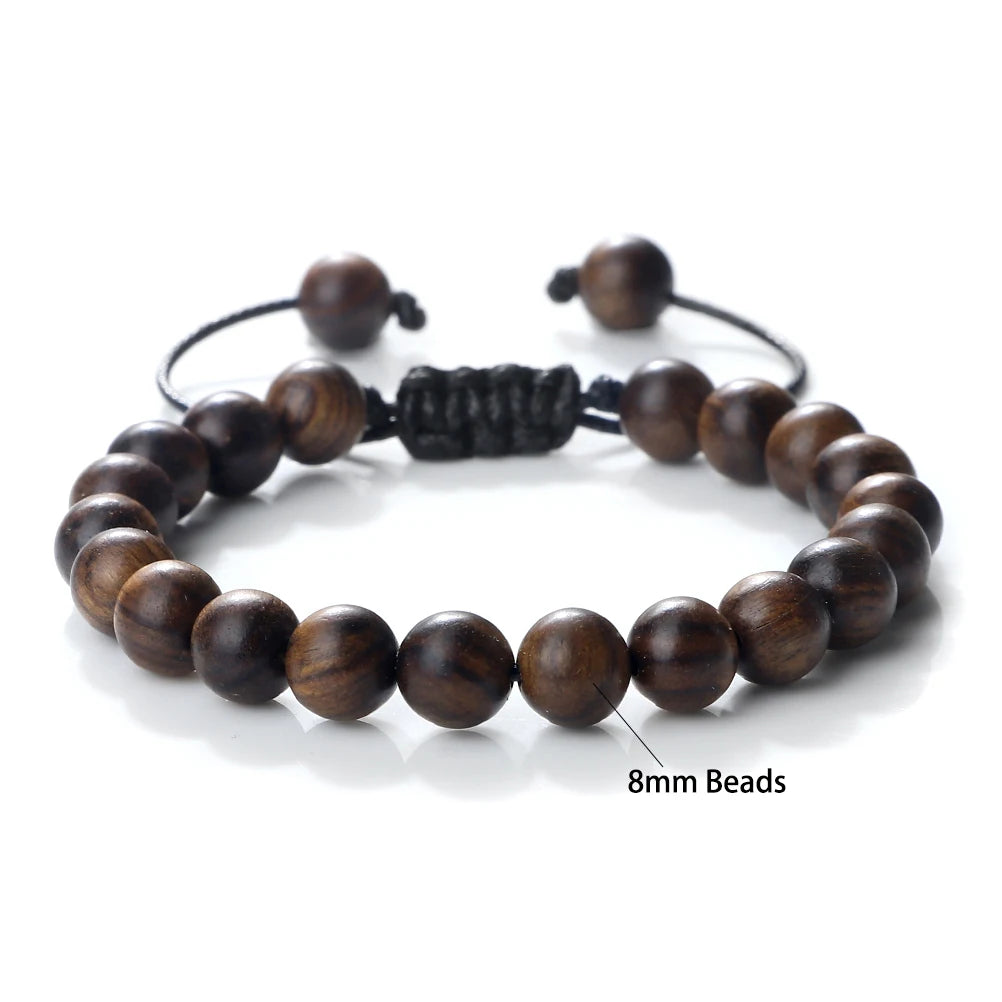 Bracelet en perles de palissandre noir