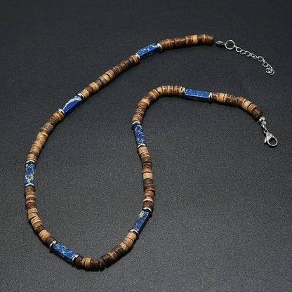 Collier en pierre naturelle et bois