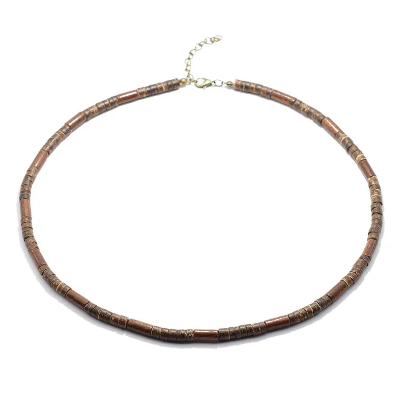 Collier en bois naturel pour homme