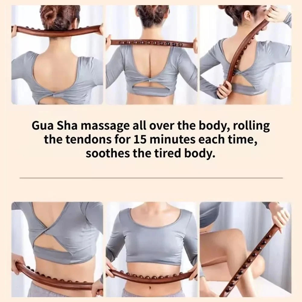 Bâton Gua Sha en bois de hêtre