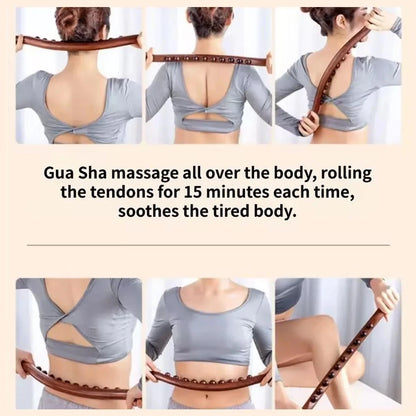Bâton Gua Sha en bois de hêtre