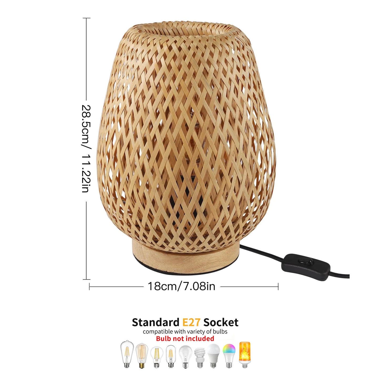 Lampe de chevet en bambou double couche
