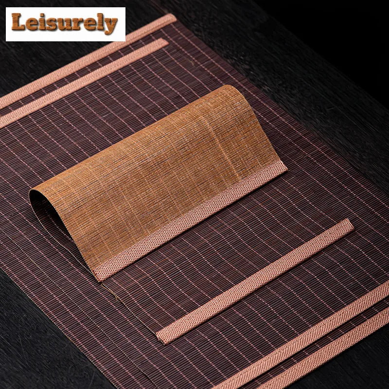 Tapis de table à thé en bambou tissé