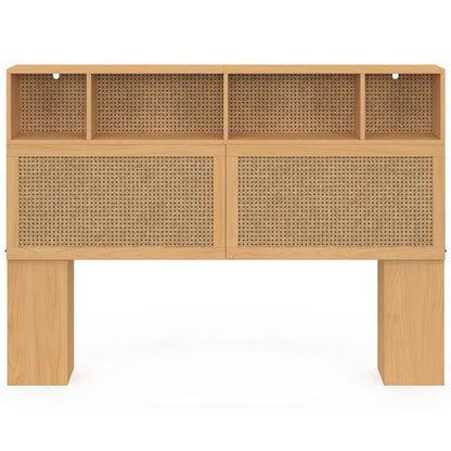 Tête de lit en canne et bois 145 cm