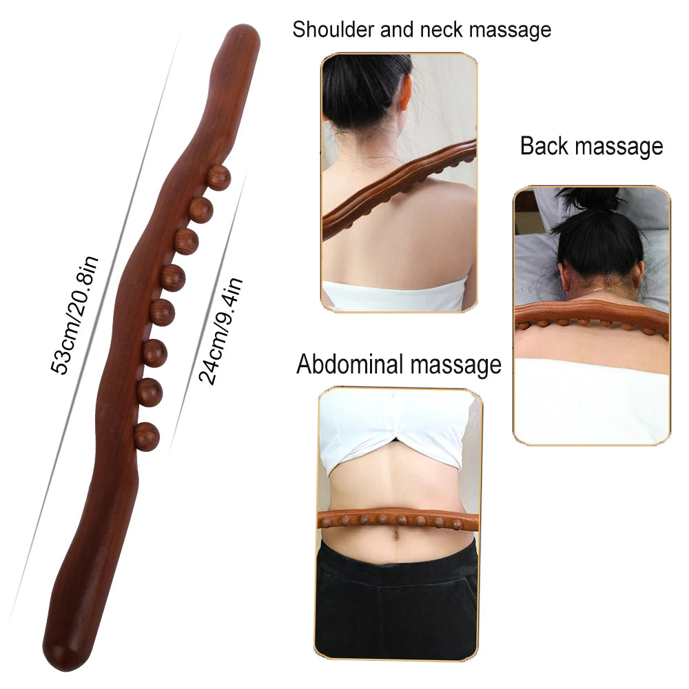 Bâton Gua Sha en bois de hêtre