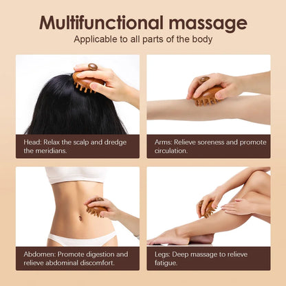 Peigne de massage en bois de santal