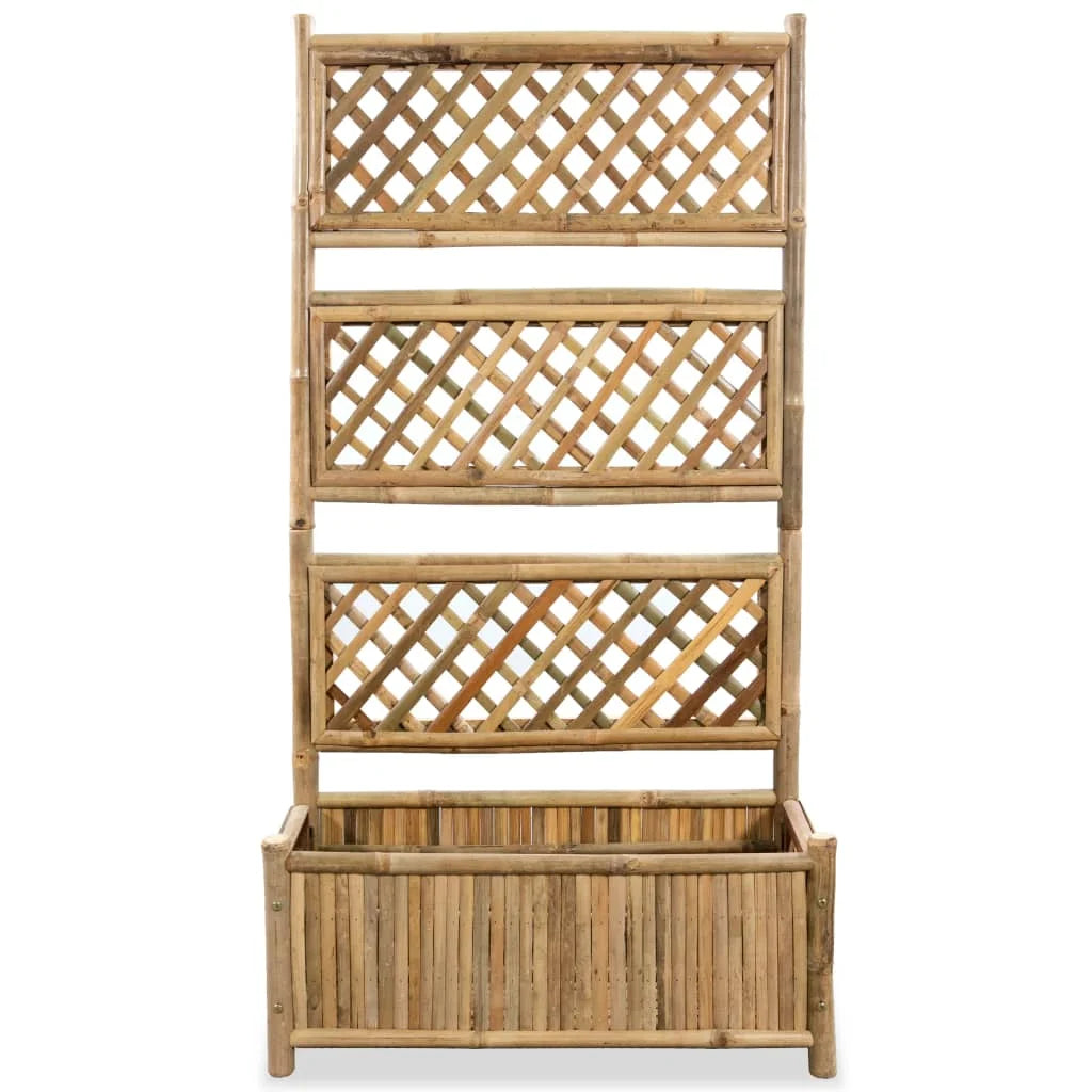 Jardinière avec Treillis en Bambou Claire