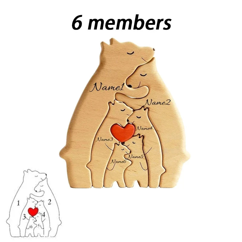 Puzzle familial ours en bois massif
