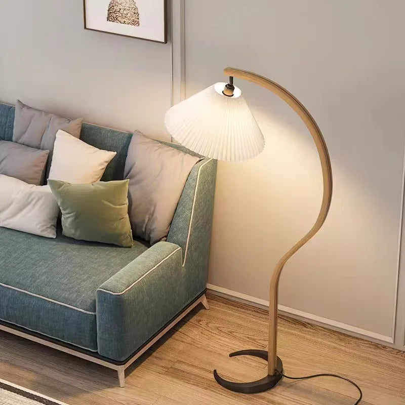 Lampadaire Arc en bois massif