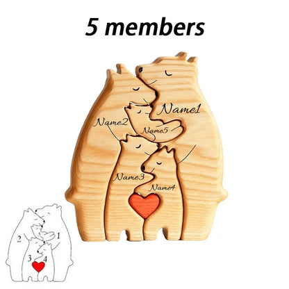 Puzzle familial ours en bois massif