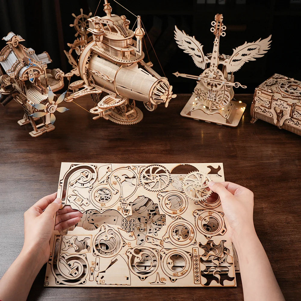 Puzzle 3D château médiéval en bois