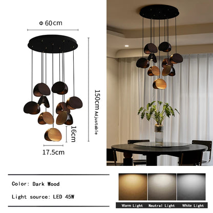 Lustre d'art en bois massif Spring Sprout