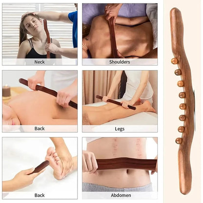 Bâton Gua Sha en bois de hêtre