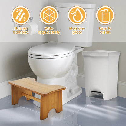 Tabouret de toilette en bambou ergonomique