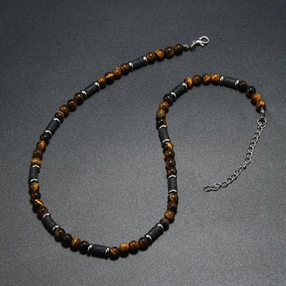 Collier en pierre naturelle et bois