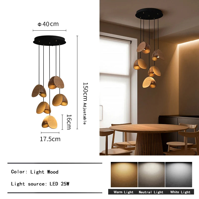 Lustre d'art en bois massif Spring Sprout