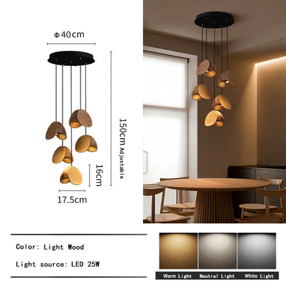 Lustre d'art en bois massif Spring Sprout