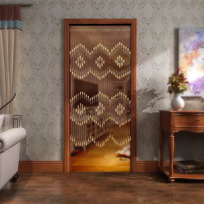 Rideau de porte en perles de bois et bambou