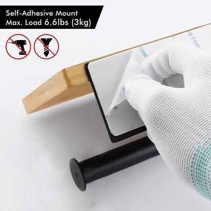 Porte-papier toilette en bambou avec tablette