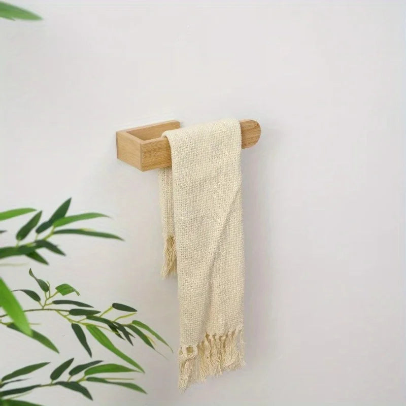 Porte-serviettes mural en bambou