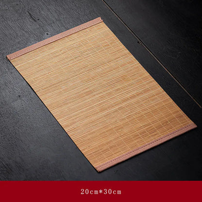 Tapis de table à thé en bambou tissé