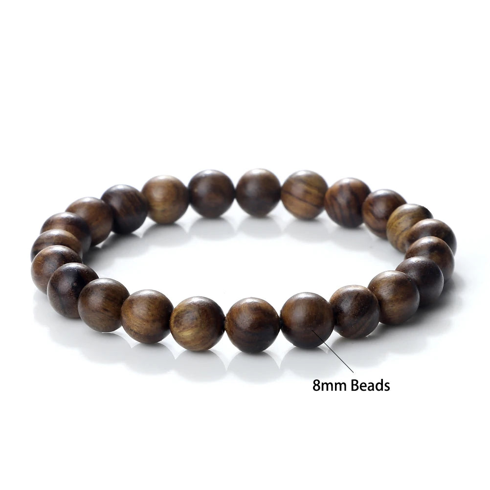Bracelet en perles de palissandre noir