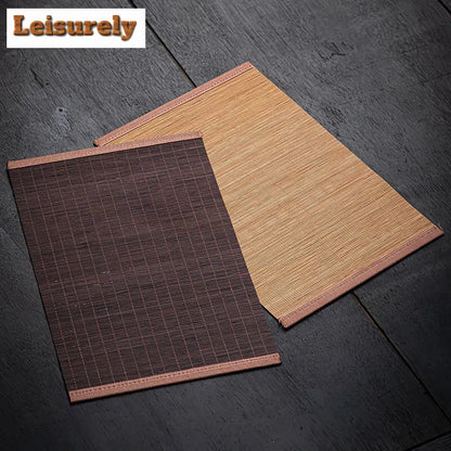Tapis de table à thé en bambou tissé