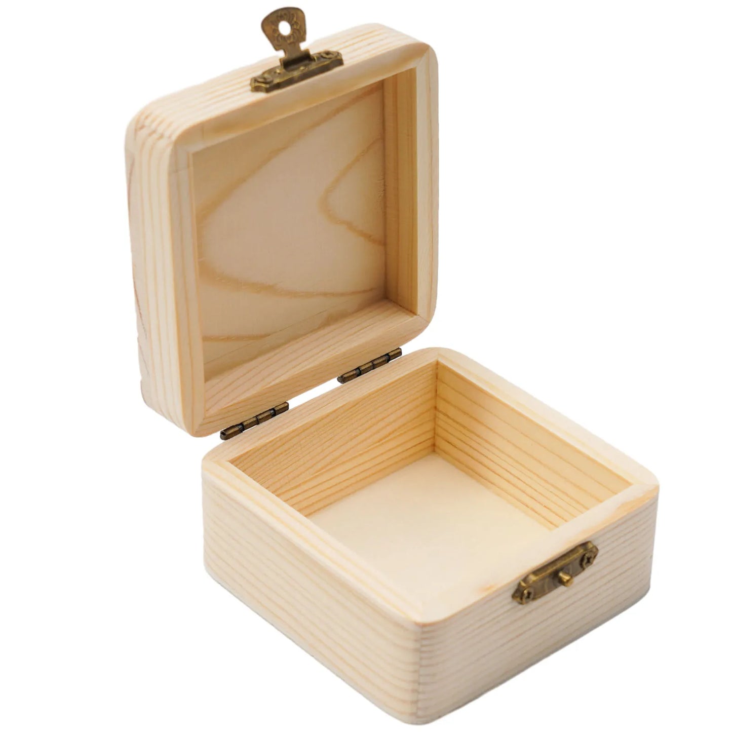 Boîte de rangement en bois naturel uni