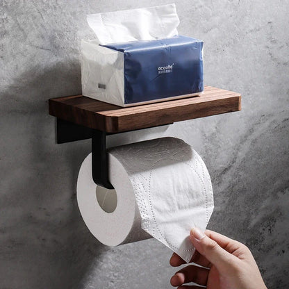 Porte-rouleau en noyer noir