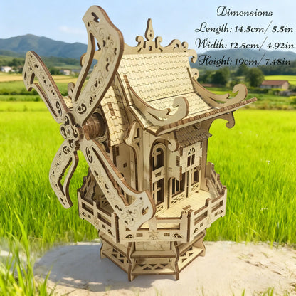 Puzzle 3D moulin à vent en bois