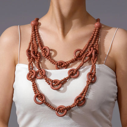 Collier multicouches en perles