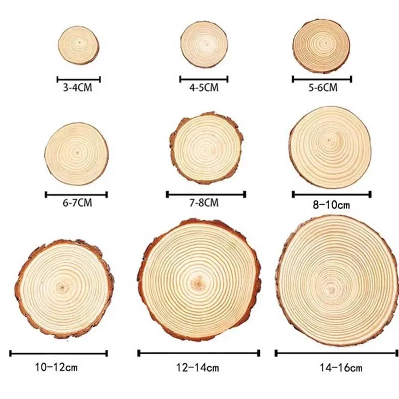 Tranches de bois de pin naturel