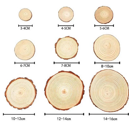 Tranches de bois de pin naturel