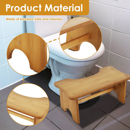 Tabouret de toilette en bambou ergonomique