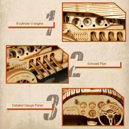 Maquette de voiture en bois