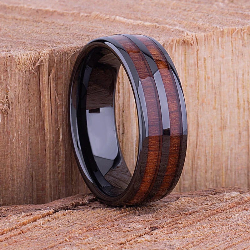 Alliance en bois de Koa et acier brossé