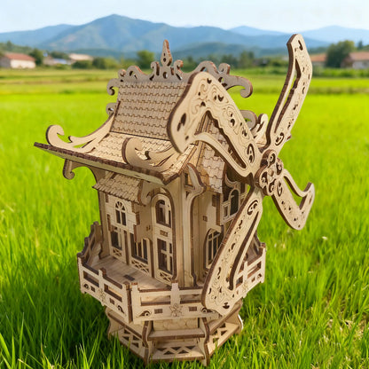 Puzzle 3D moulin à vent en bois