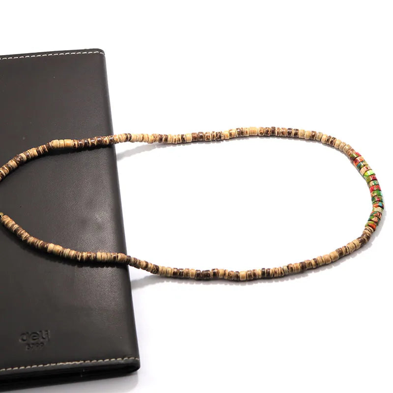 Collier en bois naturel pour homme