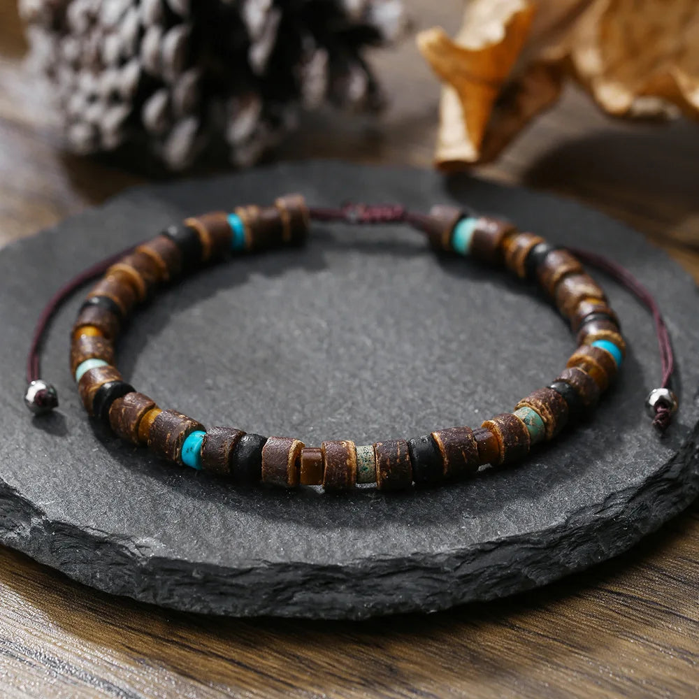 Bracelet extensible en perles de bois