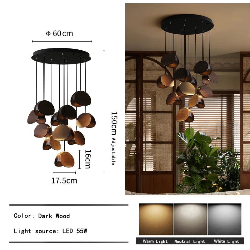 Lustre d'art en bois massif Spring Sprout